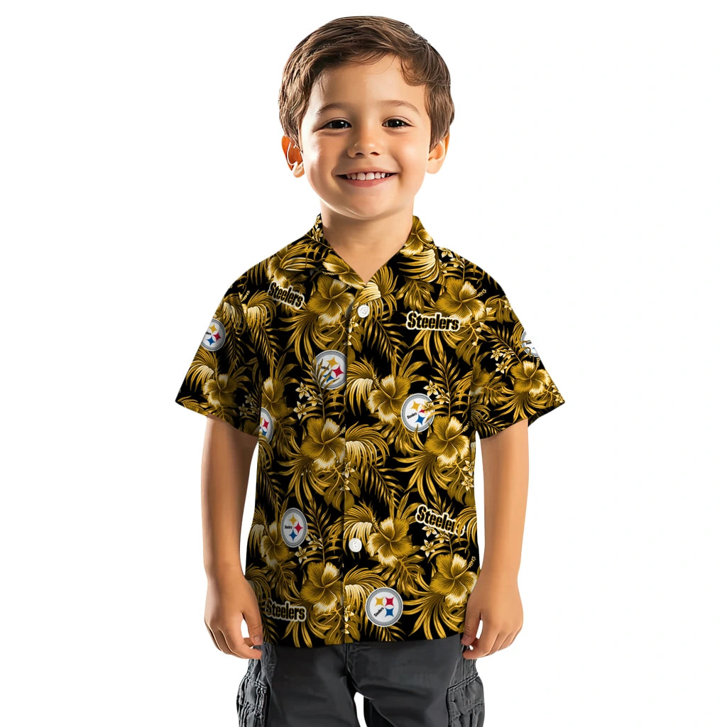 Pittsburgh Steelers Hawaiian Shirt - Hibiscus Exotic | Hula Hawaiian Shirts