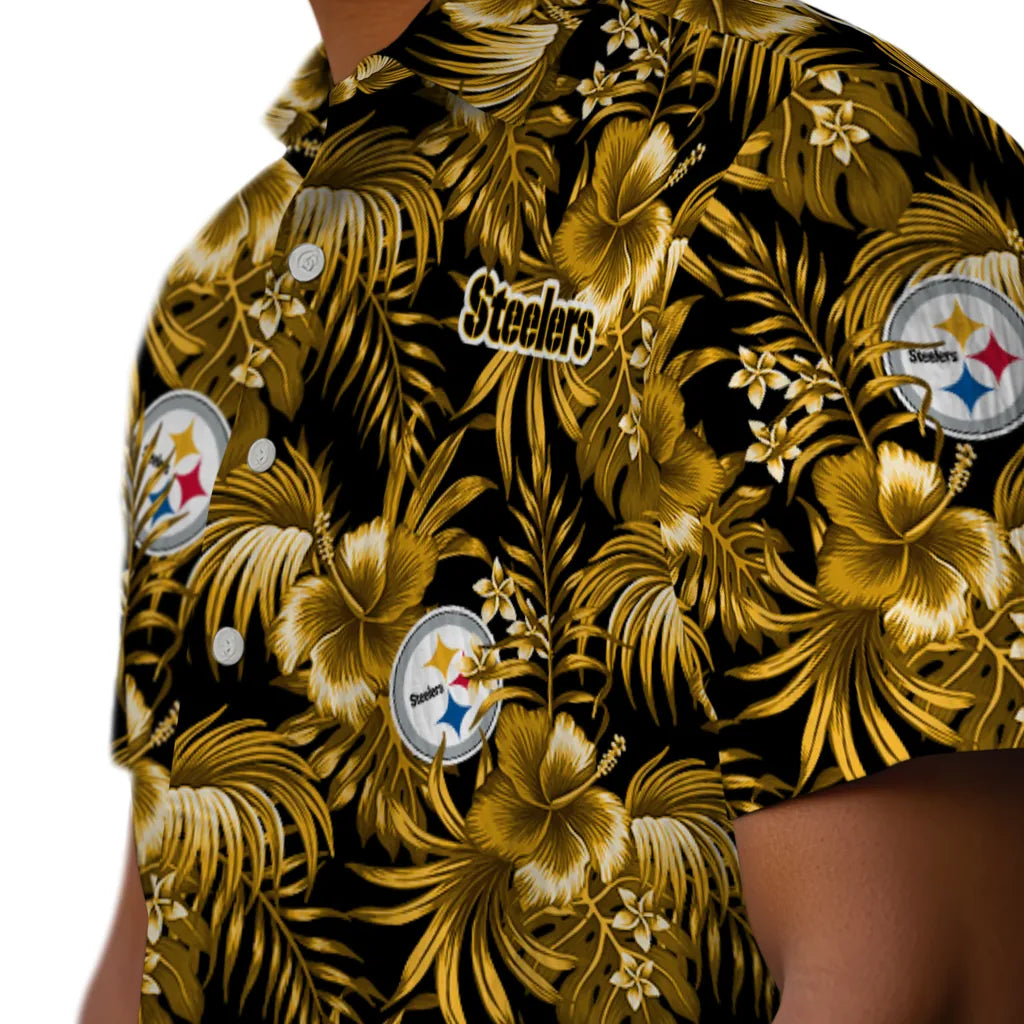 Pittsburgh Steelers Hawaiian Shirt - Hibiscus Exotic | Hula Hawaiian Shirts