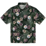 Pittsburgh Steelers Hawaiian Shirt - Hibiscus Leaves Pattern | Hula Hawaiian Shirts