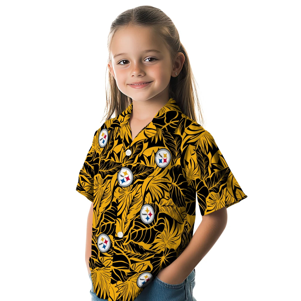 Pittsburgh Steelers Hawaiian Shirt - Monstera Layer | Hula Hawaiian Shirts