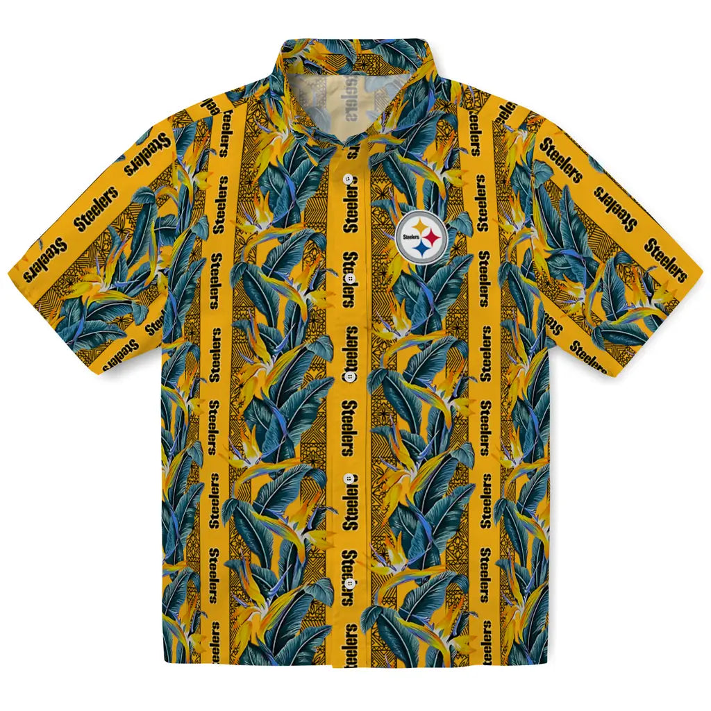 Pittsburgh Steelers Hawaiian Shirt - Paradise Vines | Hula Hawaiian Shirts