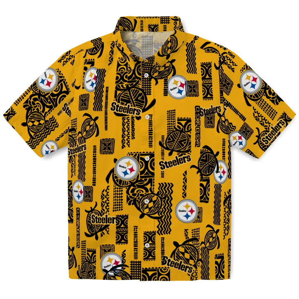 Pittsburgh Steelers Hawaiian Shirt - Turtle Lines | Hula Hawaiian Shirts