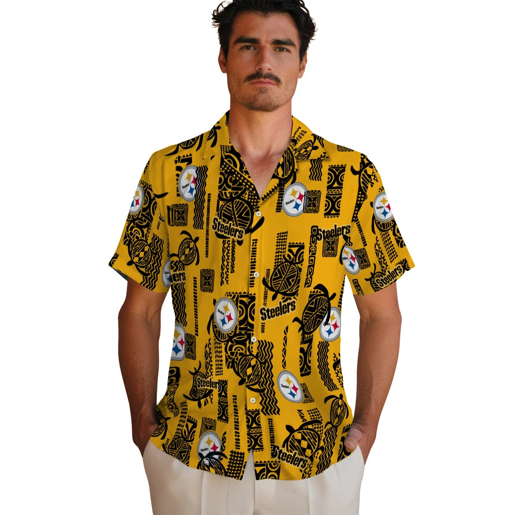 Pittsburgh Steelers Hawaiian Shirt - Turtle Lines | Hula Hawaiian Shirts