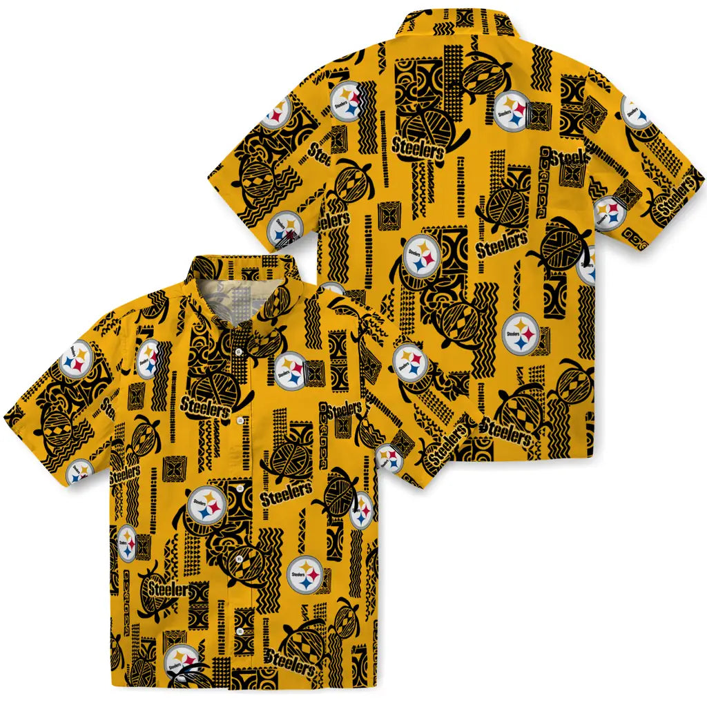 Pittsburgh Steelers Hawaiian Shirt - Turtle Lines | Hula Hawaiian Shirts