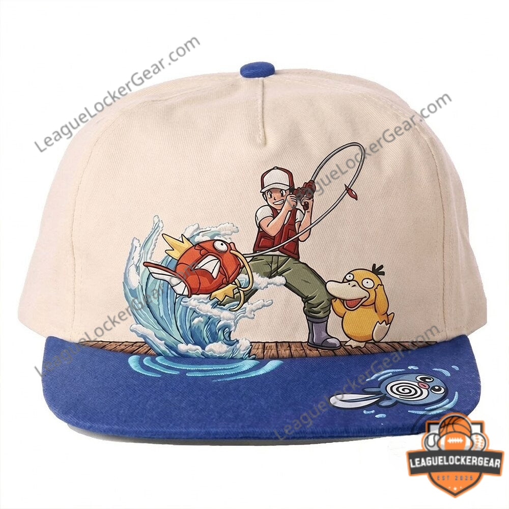 Pokemon Ash Ketchum Fishing Magikarp Psyduck Hat