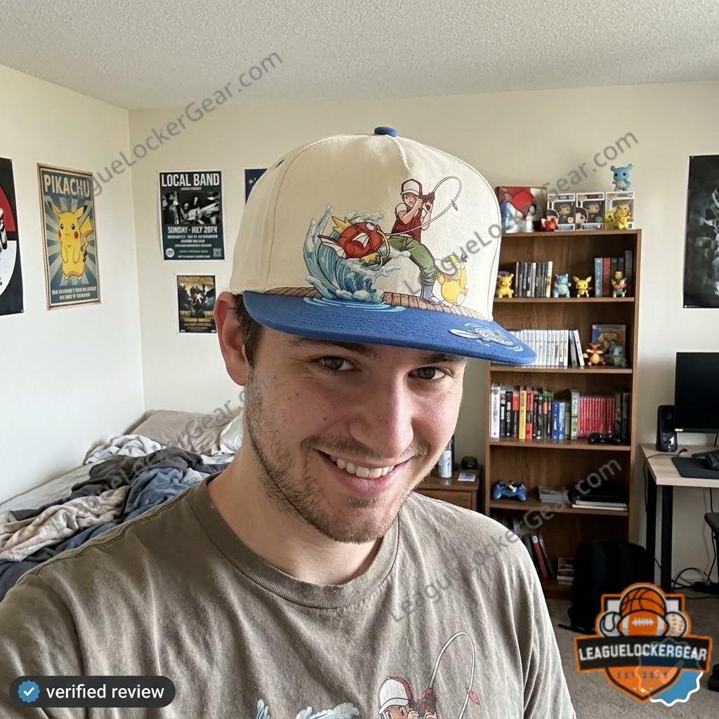Pokemon Ash Ketchum Fishing Magikarp Psyduck Hat