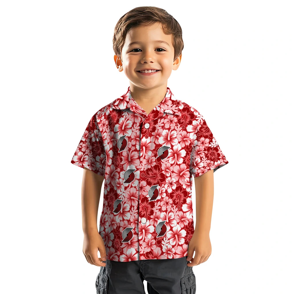 Portland Trail Blazers Hawaiian Shirt - Hibiscus Blooms | Hula Hawaiian Shirts
