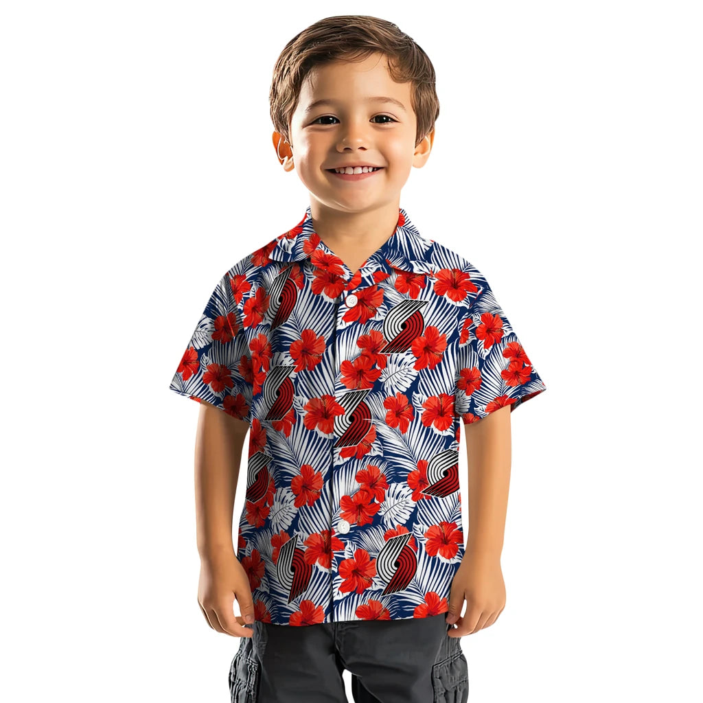 Portland Trail Blazers Hawaiian Shirt - Hibiscus Fiesta | Hula Hawaiian Shirts