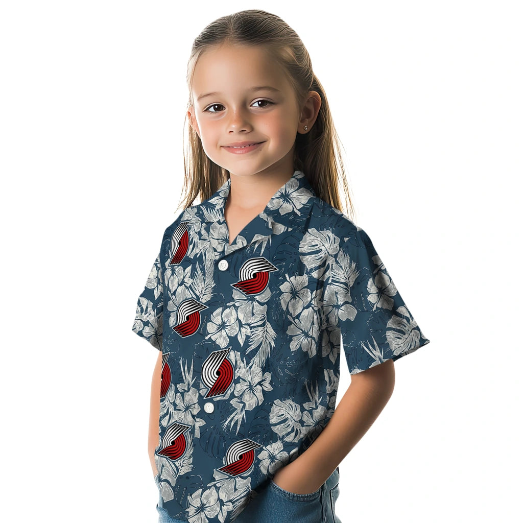 Portland Trail Blazers Hawaiian Shirt - Hibiscus Flowers | Hula Hawaiian Shirts
