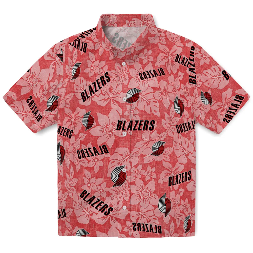 Portland Trail Blazers Hawaiian Shirt - Hibiscus Oasis | Hula Hawaiian Shirts