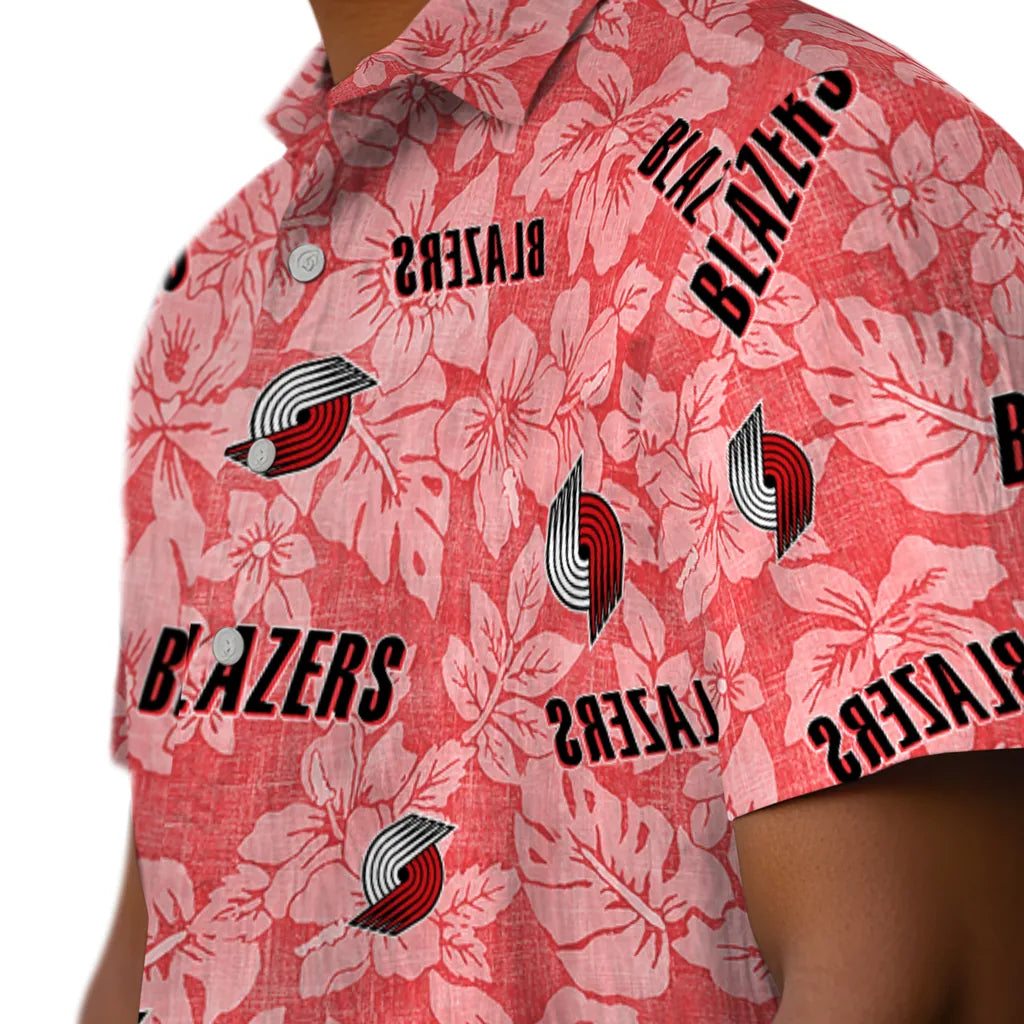 Portland Trail Blazers Hawaiian Shirt - Hibiscus Oasis | Hula Hawaiian Shirts