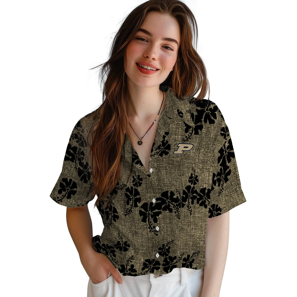 Purdue Boilermakers Hawaiian Shirt - 50th State Flower | Hula Hawaiian Shirts