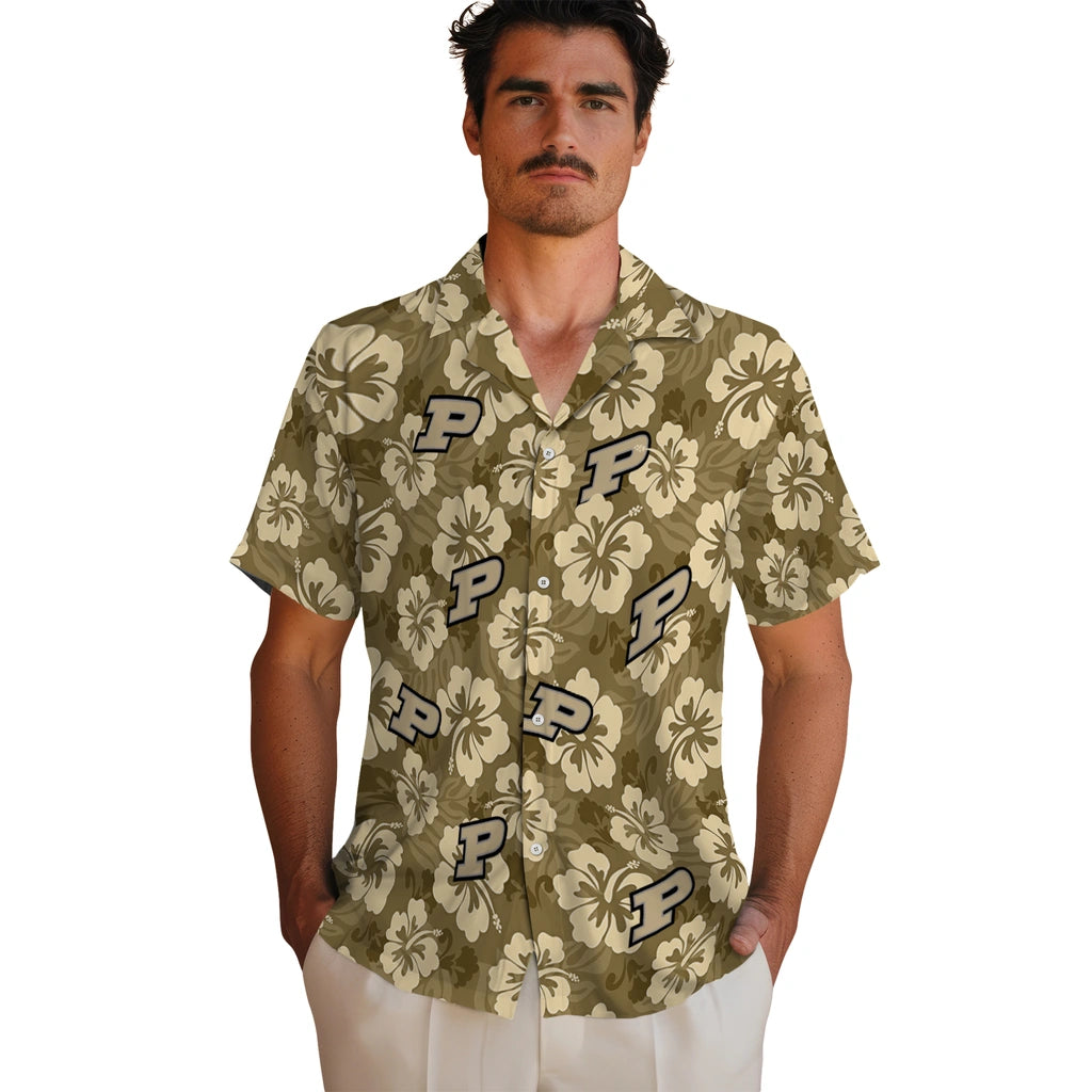 Purdue Boilermakers Hawaiian Shirt - Hibiscus Cluster | Hula Hawaiian Shirts