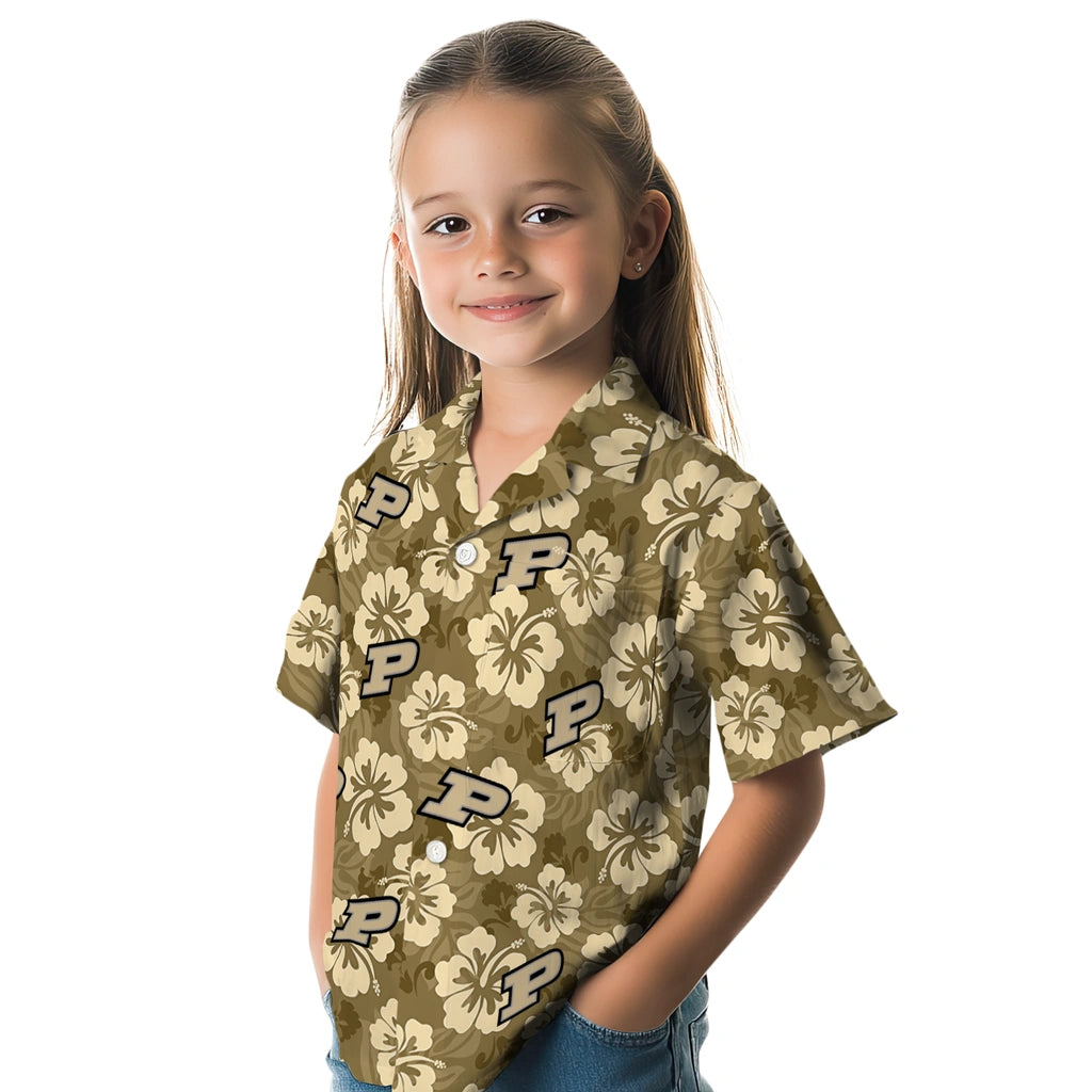 Purdue Boilermakers Hawaiian Shirt - Hibiscus Cluster | Hula Hawaiian Shirts