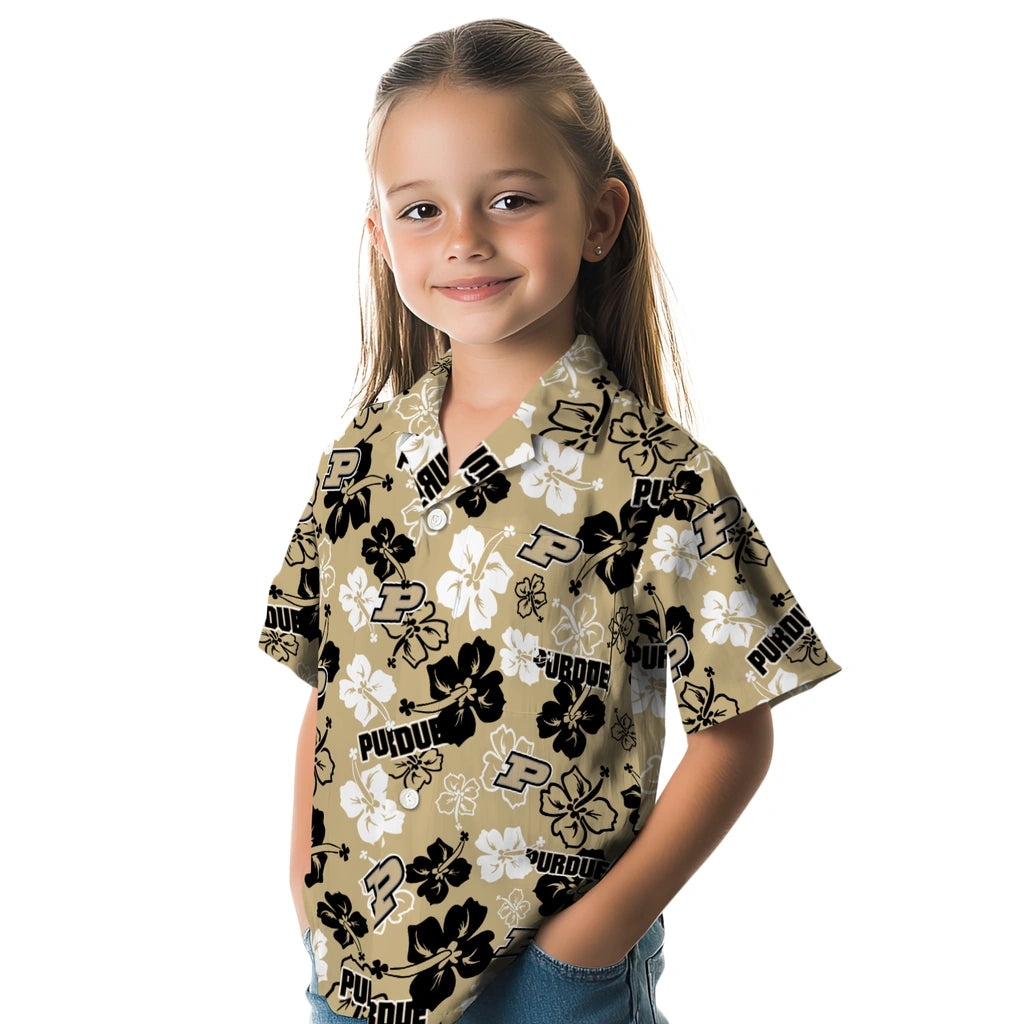 Purdue Boilermakers Hawaiian Shirt - Hibiscus Flower Design | Hula Hawaiian Shirts