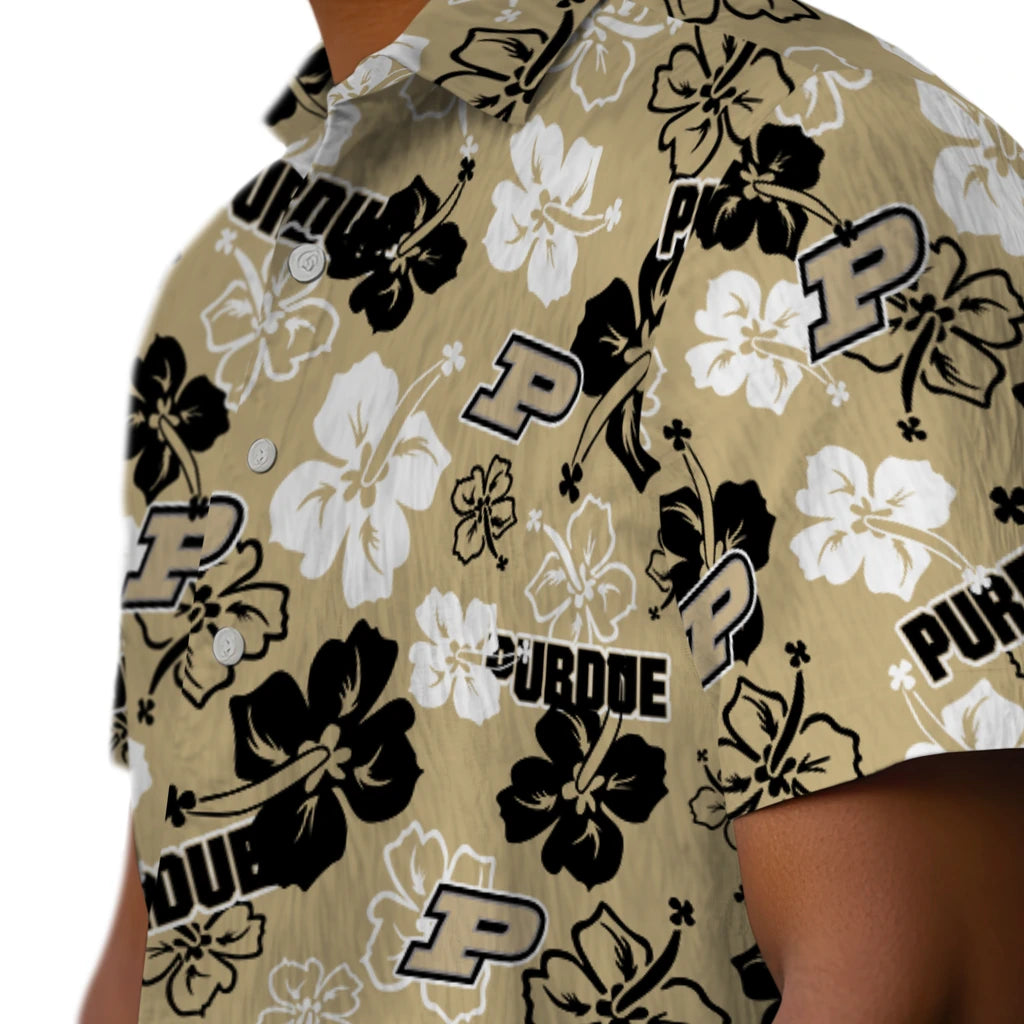 Purdue Boilermakers Hawaiian Shirt - Hibiscus Flower Design | Hula Hawaiian Shirts