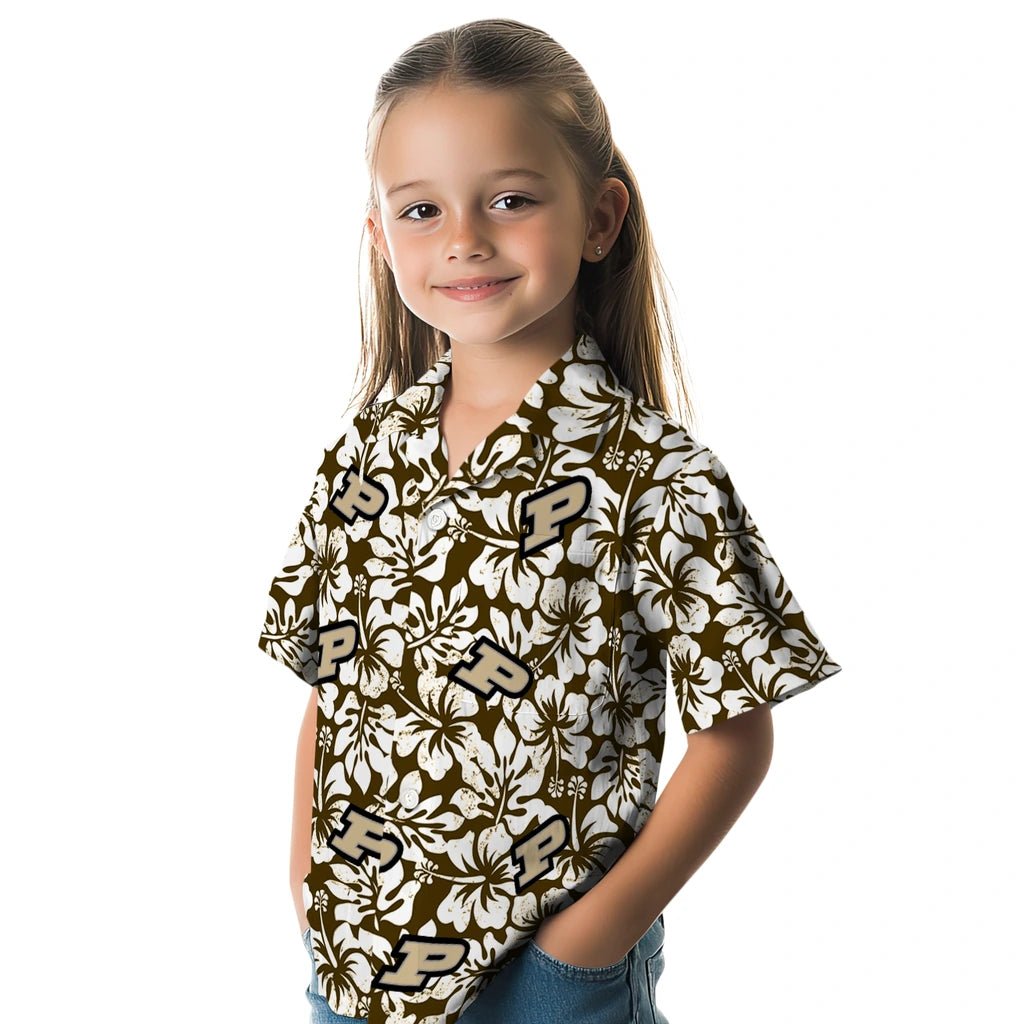 Purdue Boilermakers Hawaiian Shirt - Hibiscus Motif | Hula Hawaiian Shirts