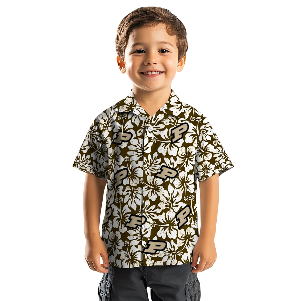 Purdue Boilermakers Hawaiian Shirt - Hibiscus Motif | Hula Hawaiian Shirts