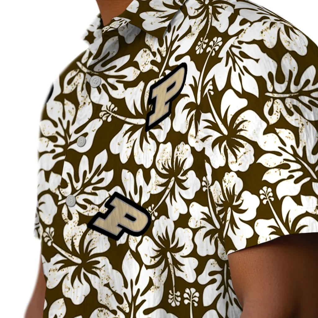 Purdue Boilermakers Hawaiian Shirt - Hibiscus Motif | Hula Hawaiian Shirts