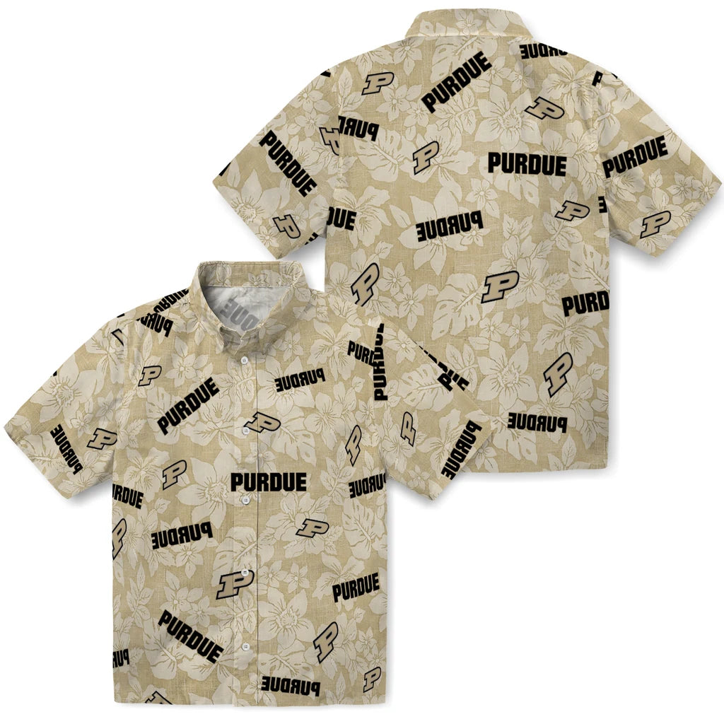 Purdue Boilermakers Hawaiian Shirt - Hibiscus Oasis | Hula Hawaiian Shirts