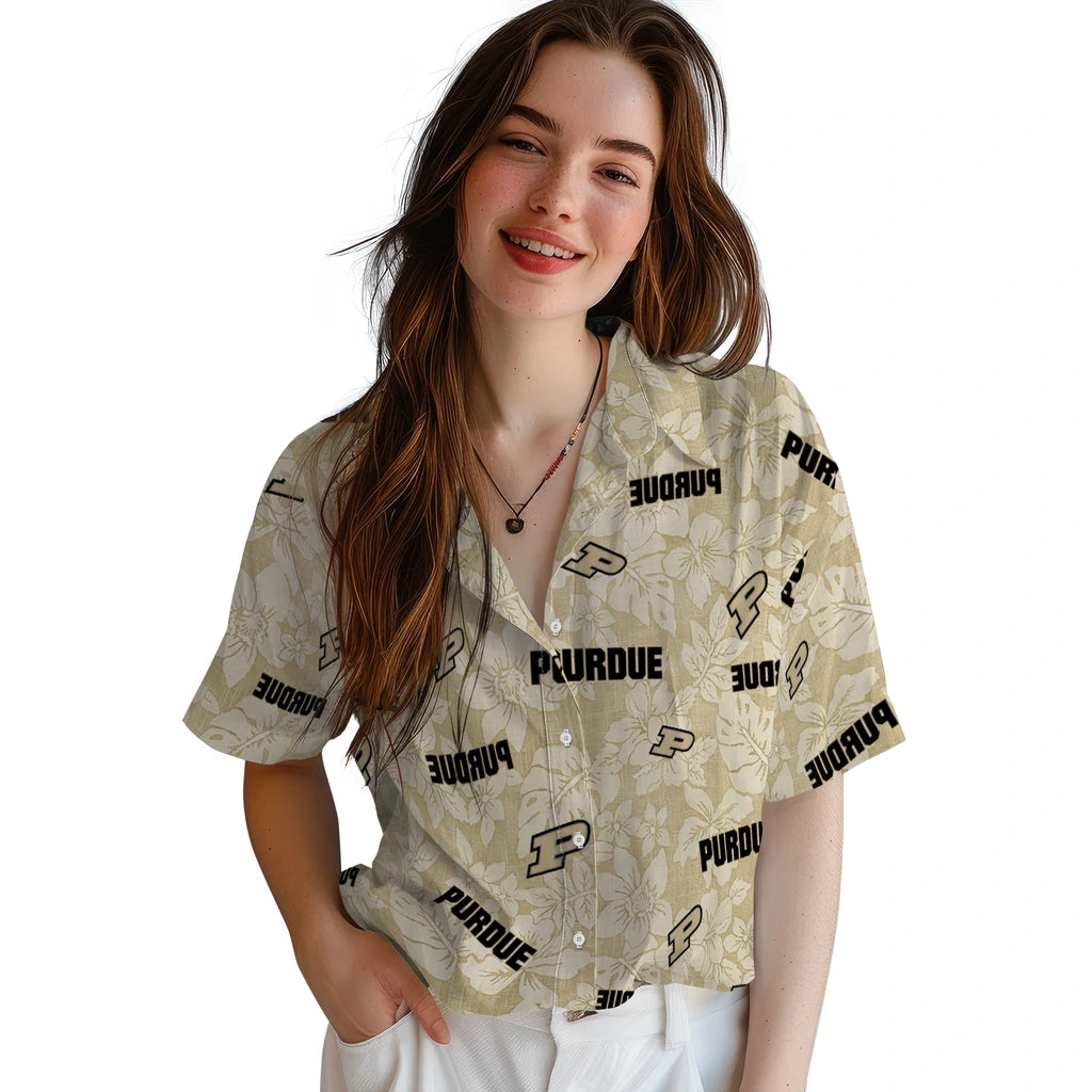 Purdue Boilermakers Hawaiian Shirt - Hibiscus Oasis | Hula Hawaiian Shirts