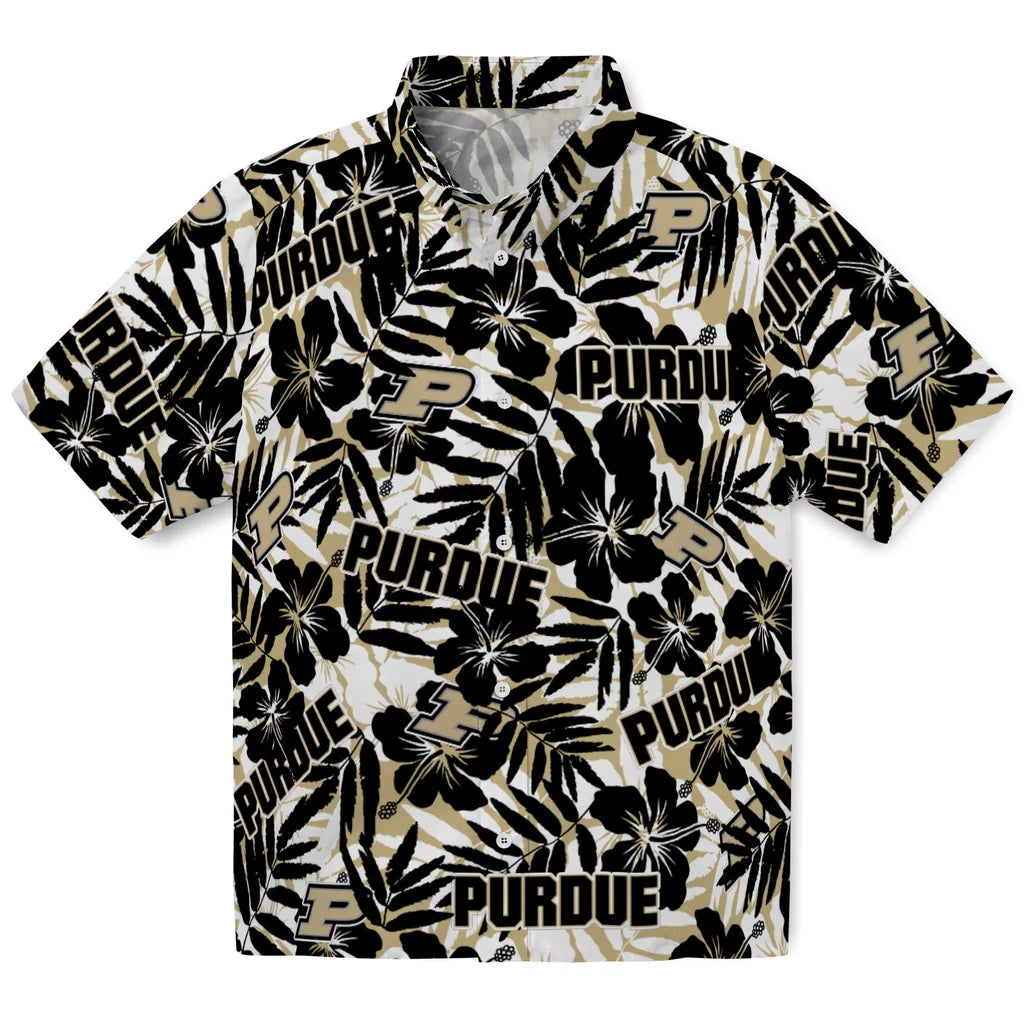 Purdue Boilermakers Hawaiian Shirt - Hibiscus Overlay | Hula Hawaiian Shirts