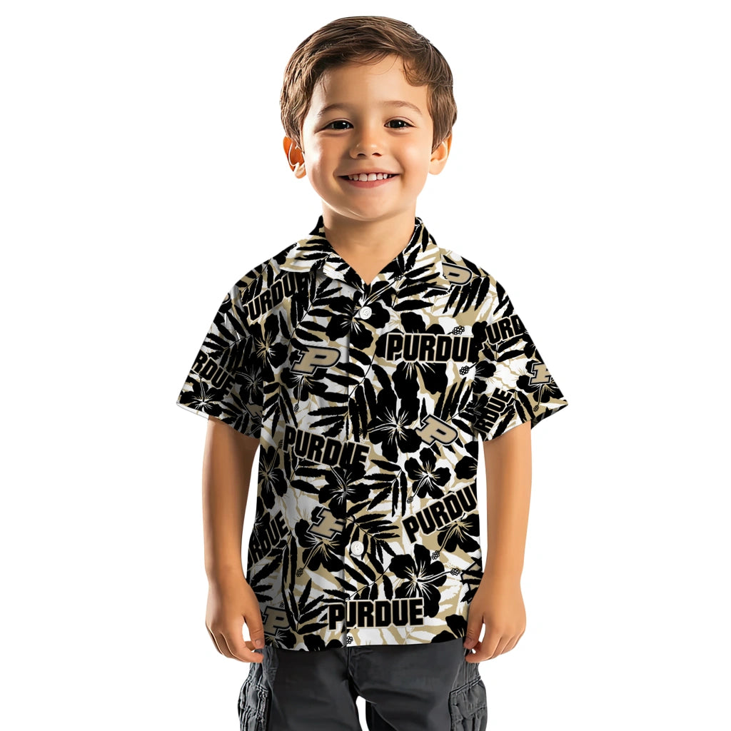 Purdue Boilermakers Hawaiian Shirt - Hibiscus Overlay | Hula Hawaiian Shirts