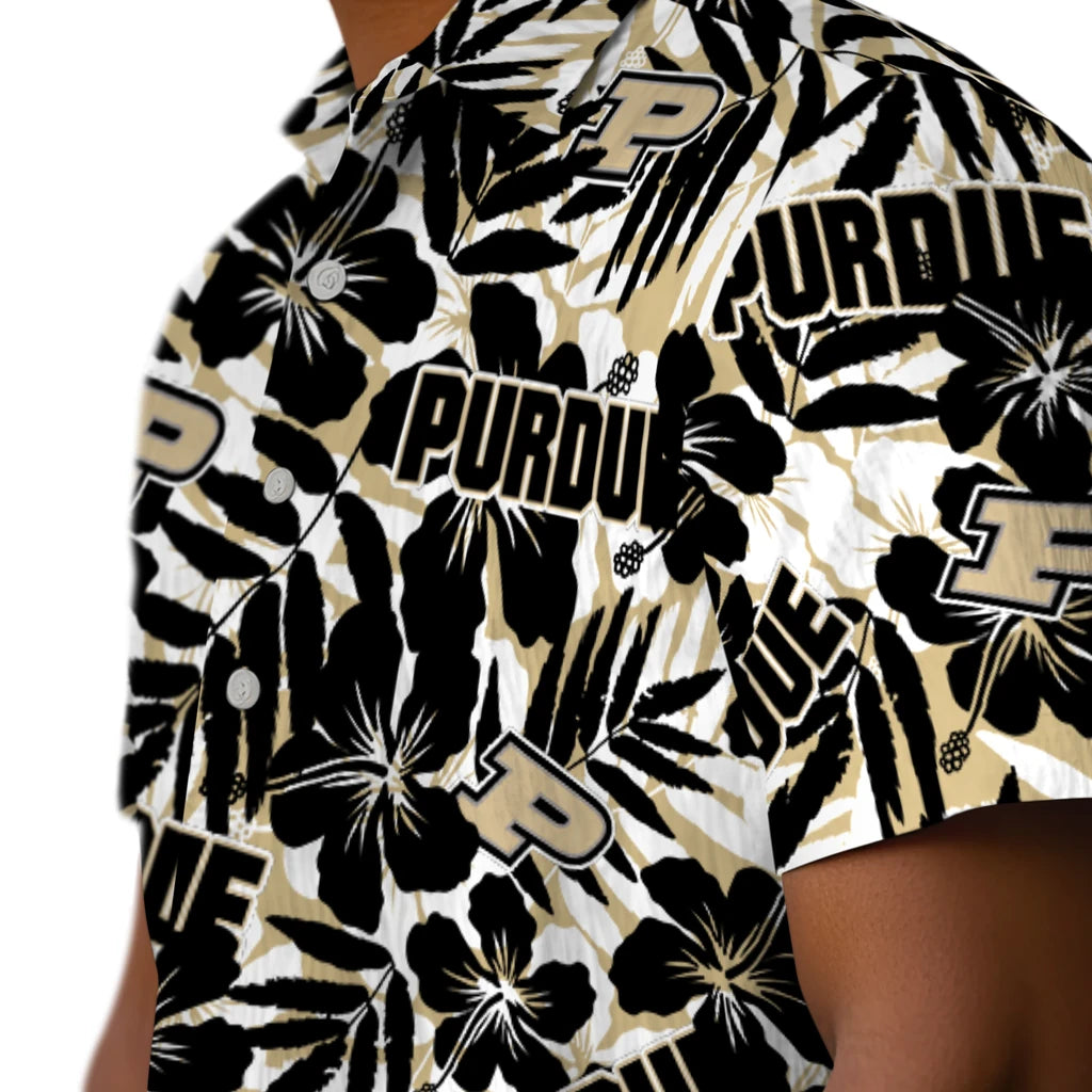 Purdue Boilermakers Hawaiian Shirt - Hibiscus Overlay | Hula Hawaiian Shirts