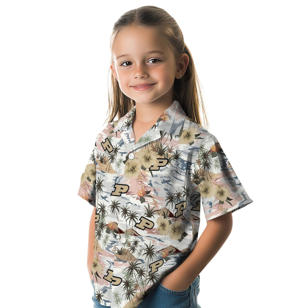 Purdue Boilermakers Hawaiian Shirt - Hibiscus Seaside | Hula Hawaiian Shirts