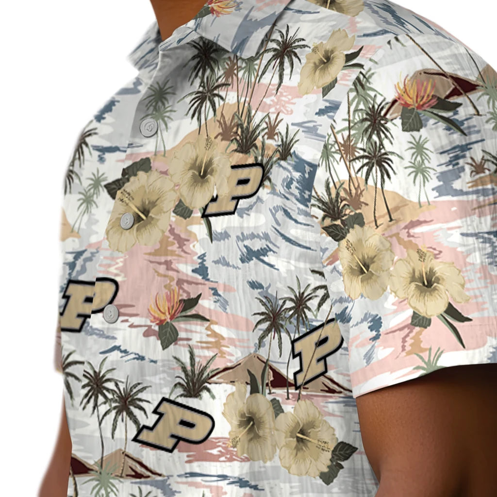 Purdue Boilermakers Hawaiian Shirt - Hibiscus Seaside | Hula Hawaiian Shirts