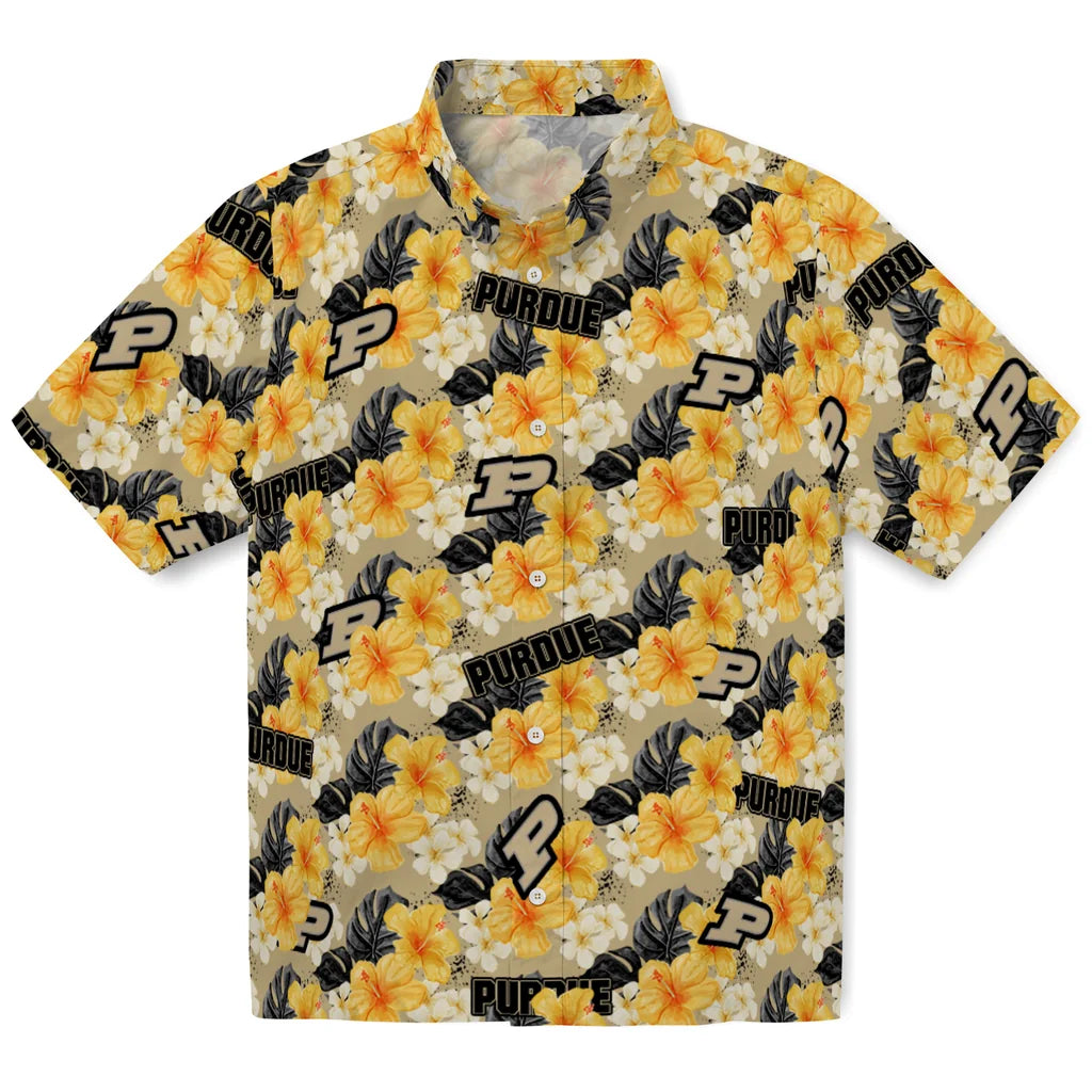 Purdue Boilermakers Hawaiian Shirt - Hibiscus Tropics | Hula Hawaiian Shirts