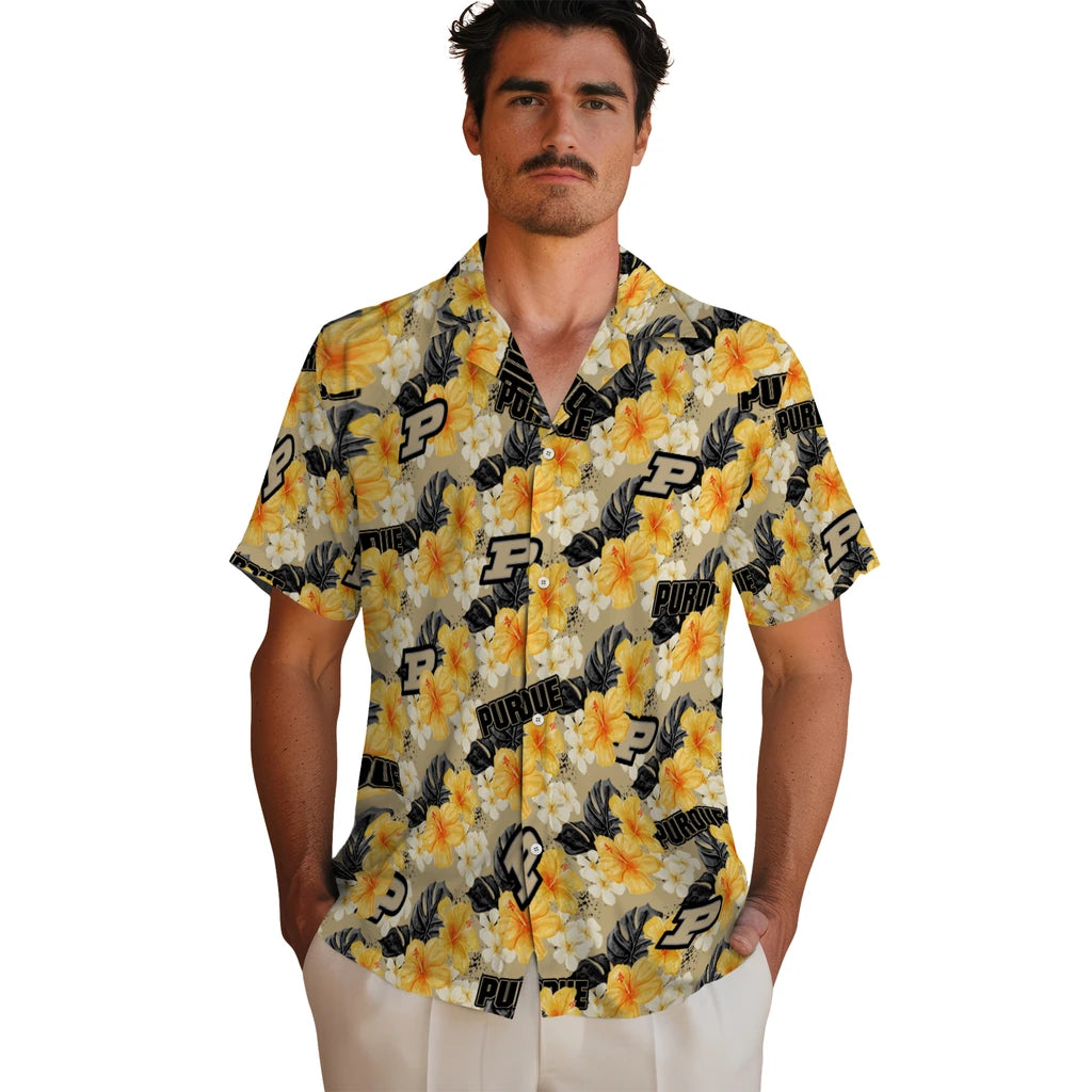 Purdue Boilermakers Hawaiian Shirt - Hibiscus Tropics | Hula Hawaiian Shirts