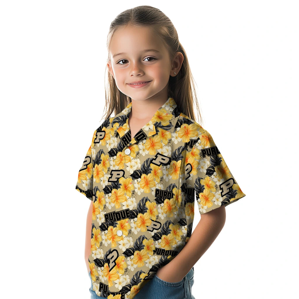 Purdue Boilermakers Hawaiian Shirt - Hibiscus Tropics | Hula Hawaiian Shirts