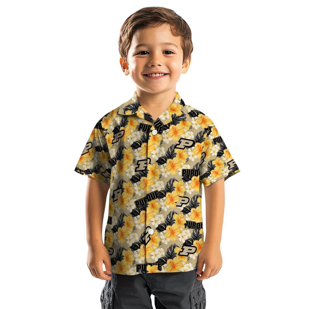 Purdue Boilermakers Hawaiian Shirt - Hibiscus Tropics | Hula Hawaiian Shirts