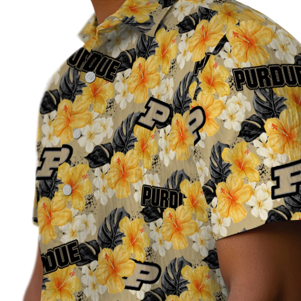 Purdue Boilermakers Hawaiian Shirt - Hibiscus Tropics | Hula Hawaiian Shirts