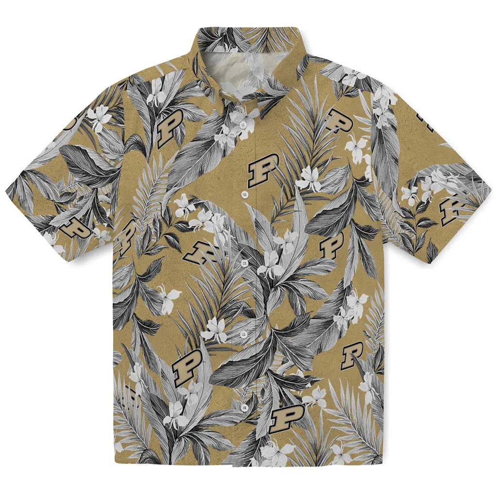 Purdue Boilermakers Hawaiian Shirt - Palm Leaves | Hula Hawaiian Shirts
