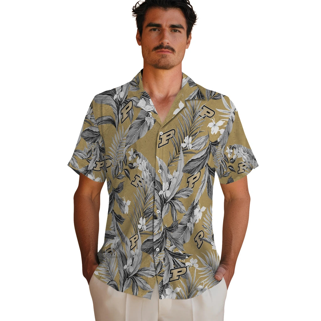 Purdue Boilermakers Hawaiian Shirt - Palm Leaves | Hula Hawaiian Shirts
