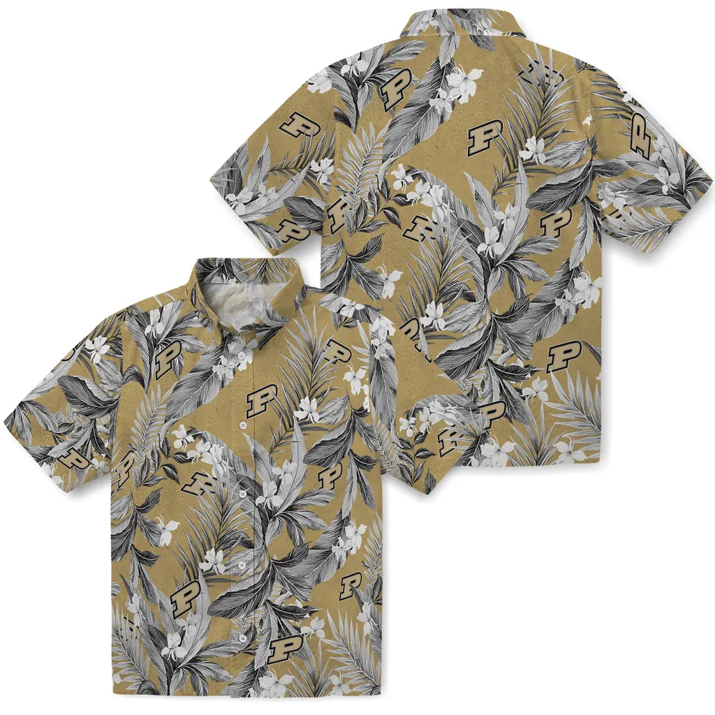 Purdue Boilermakers Hawaiian Shirt - Palm Leaves | Hula Hawaiian Shirts