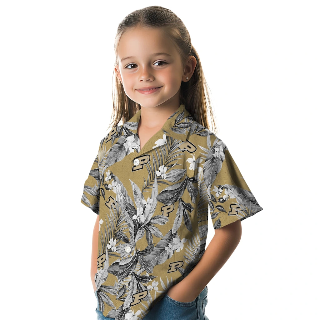 Purdue Boilermakers Hawaiian Shirt - Palm Leaves | Hula Hawaiian Shirts