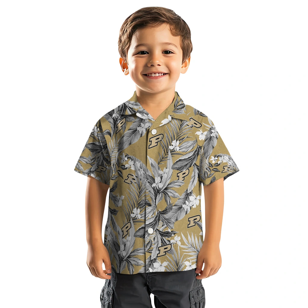 Purdue Boilermakers Hawaiian Shirt - Palm Leaves | Hula Hawaiian Shirts