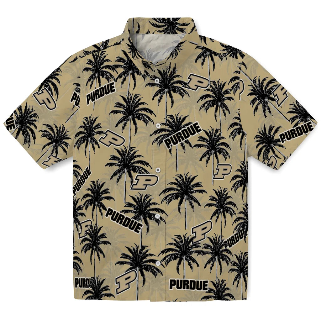 Purdue Boilermakers Hawaiian Shirt - Palm Tree Motif | Hula Hawaiian Shirts