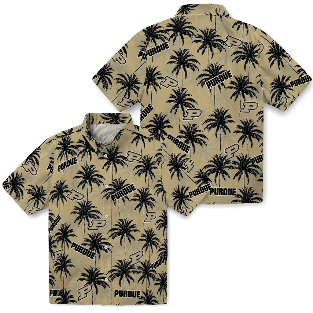 Purdue Boilermakers Hawaiian Shirt - Palm Tree Motif | Hula Hawaiian Shirts