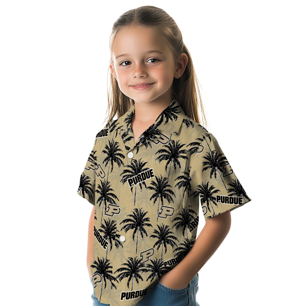 Purdue Boilermakers Hawaiian Shirt - Palm Tree Motif | Hula Hawaiian Shirts