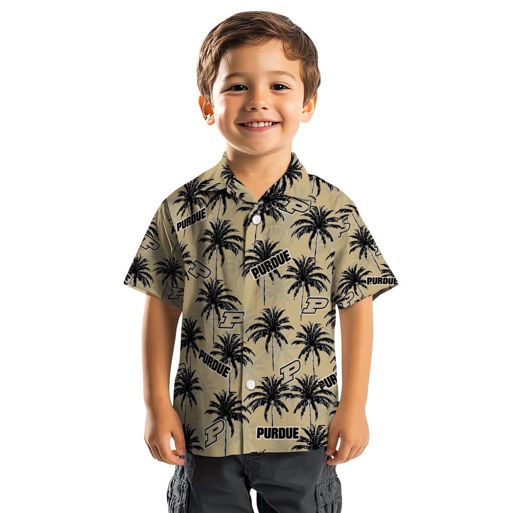 Purdue Boilermakers Hawaiian Shirt - Palm Tree Motif | Hula Hawaiian Shirts