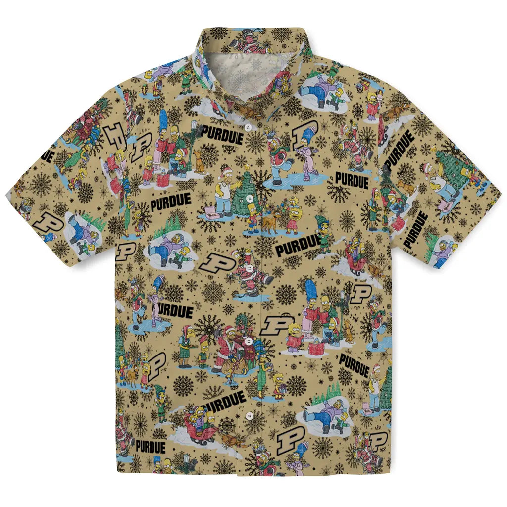 Purdue Boilermakers Hawaiian Shirt - Simpsons Christmas | Hula Hawaiian Shirts