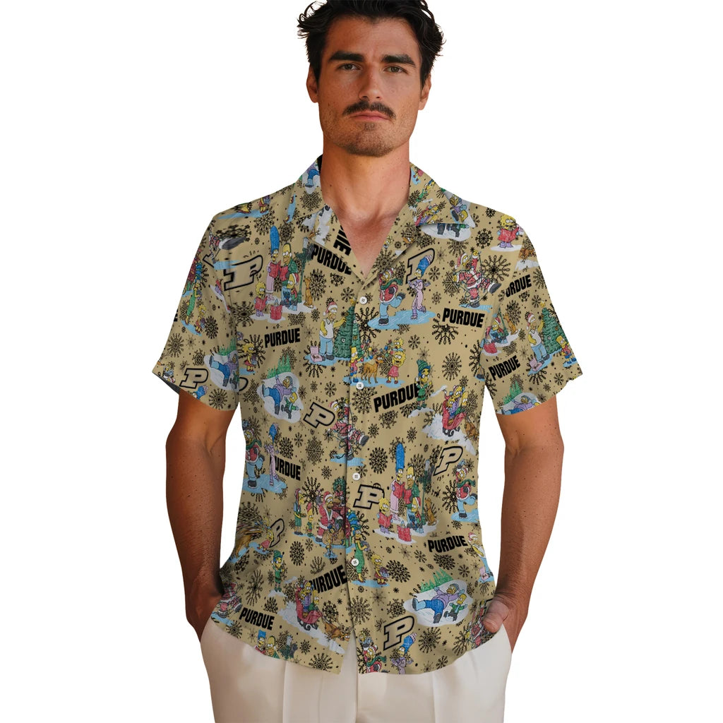 Purdue Boilermakers Hawaiian Shirt - Simpsons Christmas | Hula Hawaiian Shirts