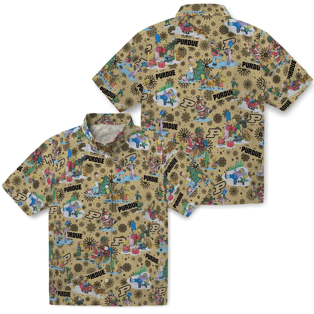 Purdue Boilermakers Hawaiian Shirt - Simpsons Christmas | Hula Hawaiian Shirts