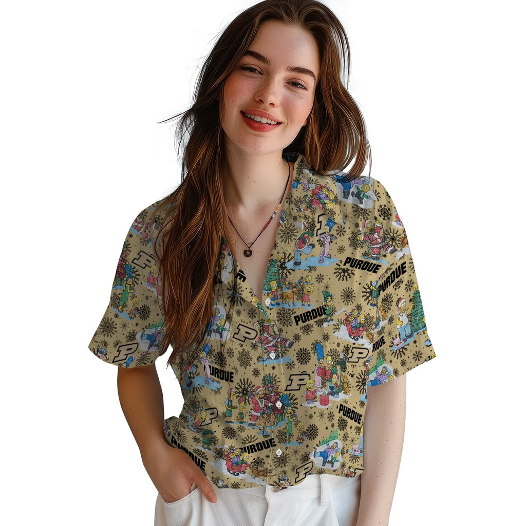 Purdue Boilermakers Hawaiian Shirt - Simpsons Christmas | Hula Hawaiian Shirts