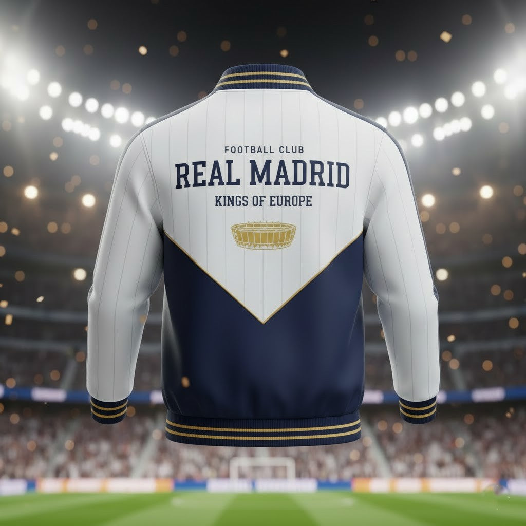 Real Madrid Varsity Track Jacket – The Ultimate Symbol of Galactic Excellence and Heritage - LeagueLockerGear