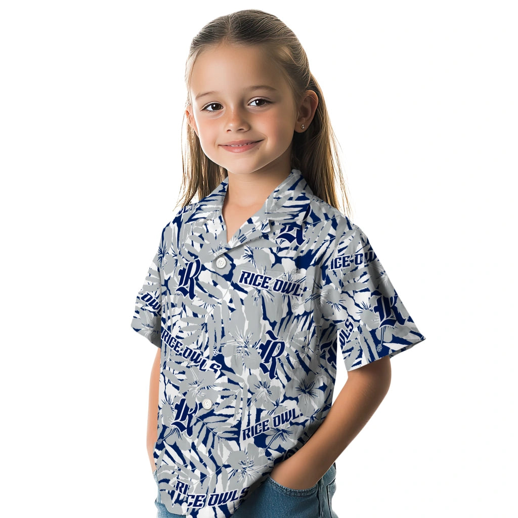 Rice Owls Hawaiian Shirt - Hibiscus Overlay | Hula Hawaiian Shirts